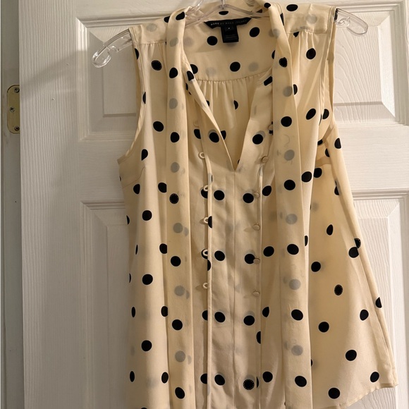 Marc Jacobs Polka Dot Tie Neck Silk Top - Picture 4 of 6